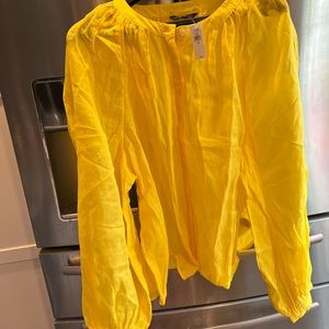 Banana Republic Yellow Linen Top Sheer. New with Tags, never worn. Size xxl.